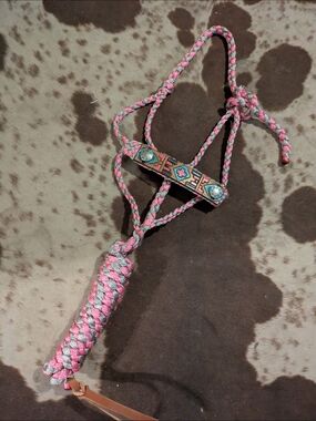 Pink and Silver Mule Tape Halter